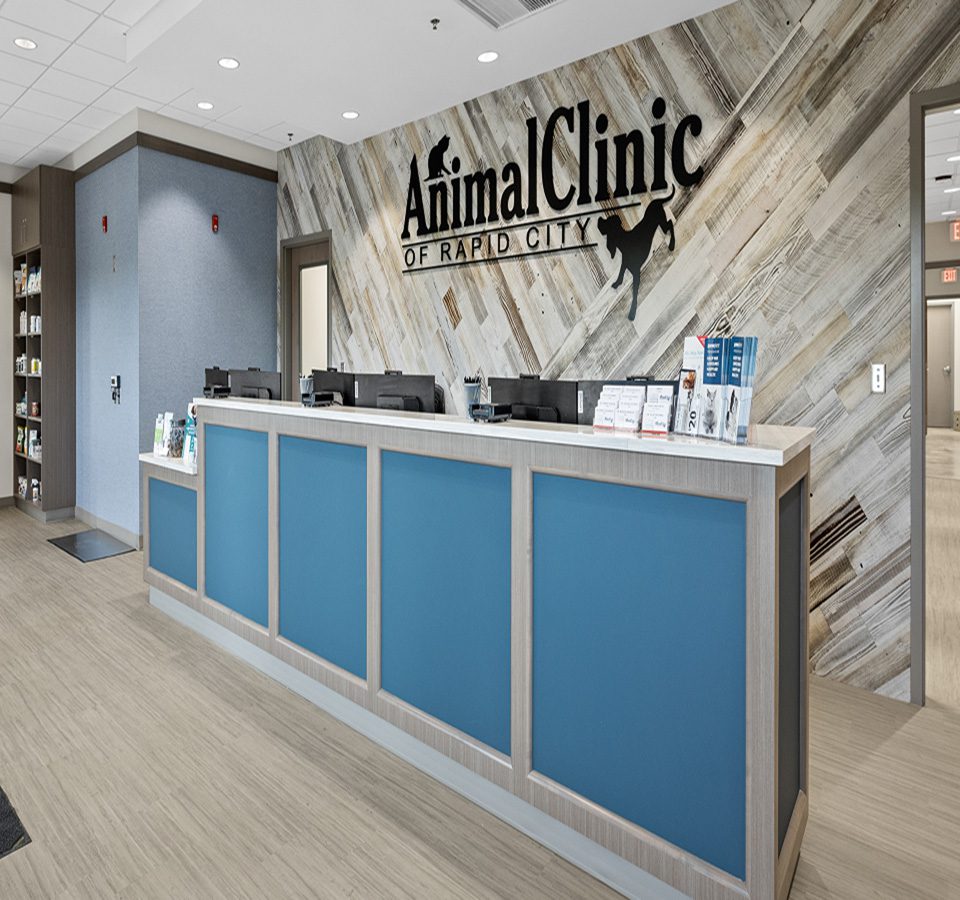 Reception desk of Animal Clinic of Rapid City.